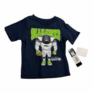 NFL Seahawks Kids Short Sleeve Tee - Navy and Green